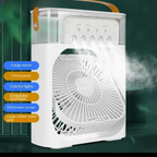 Portable Humidifier Air Cooler, 3 Speed Modes, and LED Night Light (Not Rechargeable)