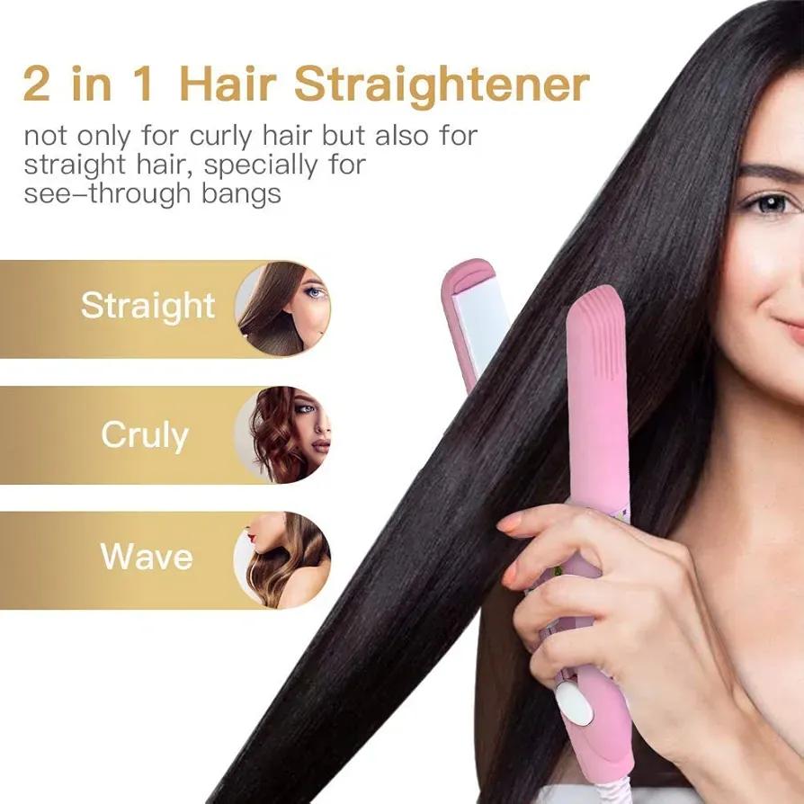 2-in-1 Mini Hair Straightener & Curler