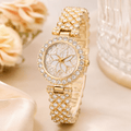 Luxury Floral Crystal Quartz Wrist Watch for Women