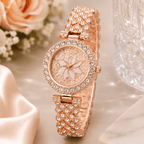 Luxury Floral Crystal Quartz Wrist Watch for Women