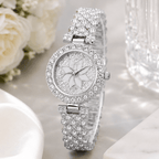 Luxury Floral Crystal Quartz Wrist Watch for Women