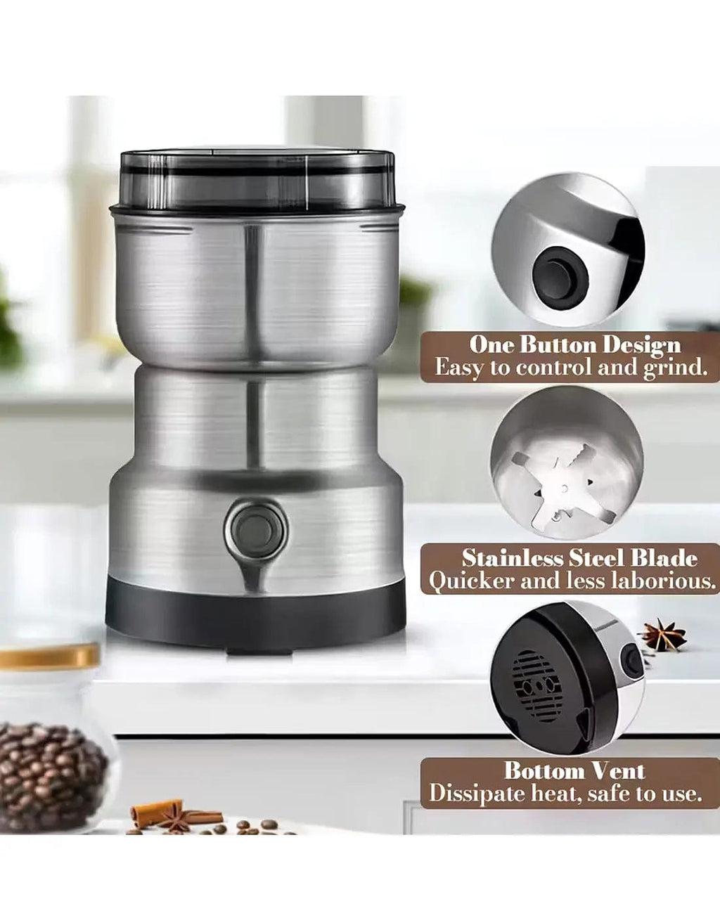Electric Stainless Steel Masala Grinder Machine