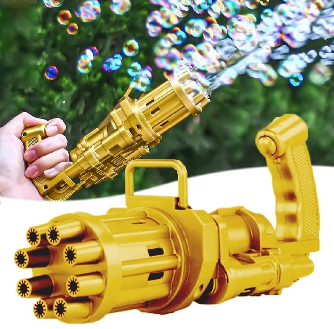 Electric Gatling Bubble Gun – 8 Hole Automatic Bubble Blaster Toy Gun