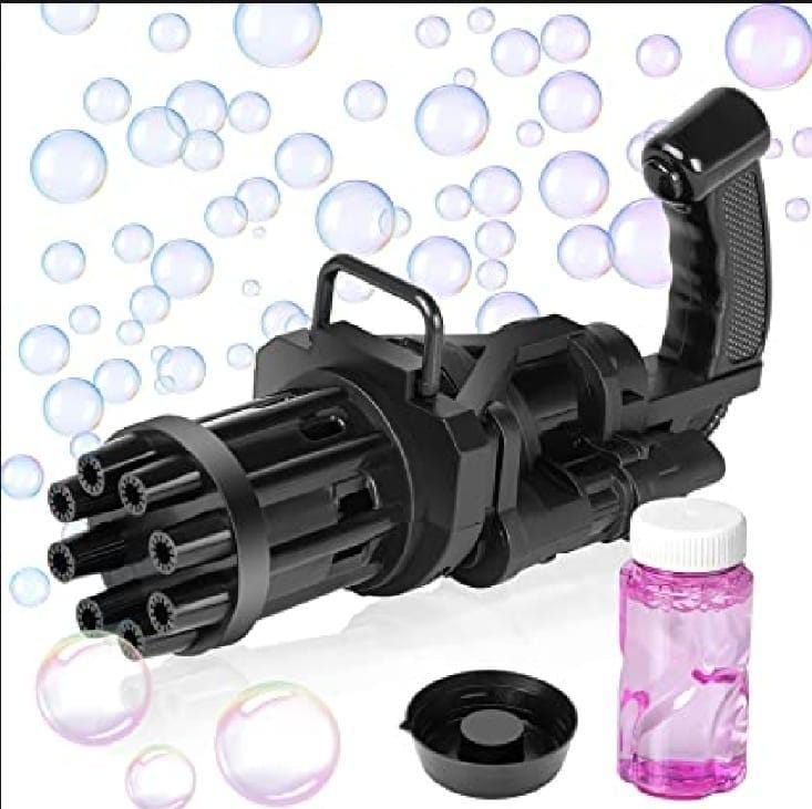 Electric Gatling Bubble Gun – 8 Hole Automatic Bubble Blaster Toy Gun